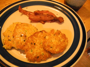 Cheesy-Chive Millet Pancakes